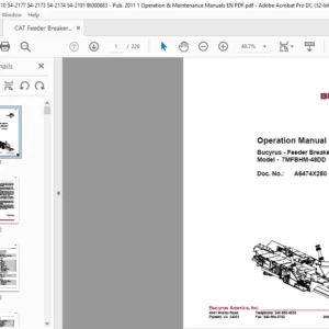 Cat Feeder Breaker 7MFBHM-48DD Operation And Maintenance Manual - PDF DOWNLOAD