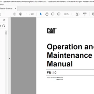 Cat Feeder Breaker FB110 Operation and Maintenance Manual - PDF DOWNLOAD