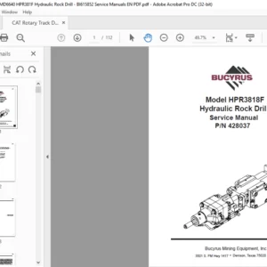 Cat HPR3818F Hydraulic Rock Drill Service Manual PN 428037 - PDF DOWNLOAD