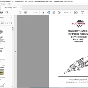 Cat HPR4519 5123 Hydraulic Rock Drill Service Manual PN 416421 - PDF DOWNLOAD