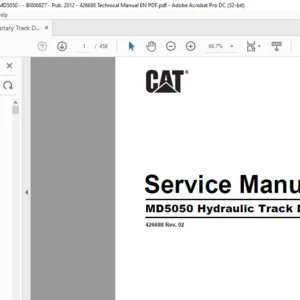 Cat MD5050 Rotary Hydraulic Track Drill Service Manual - PDF DOWNLOAD