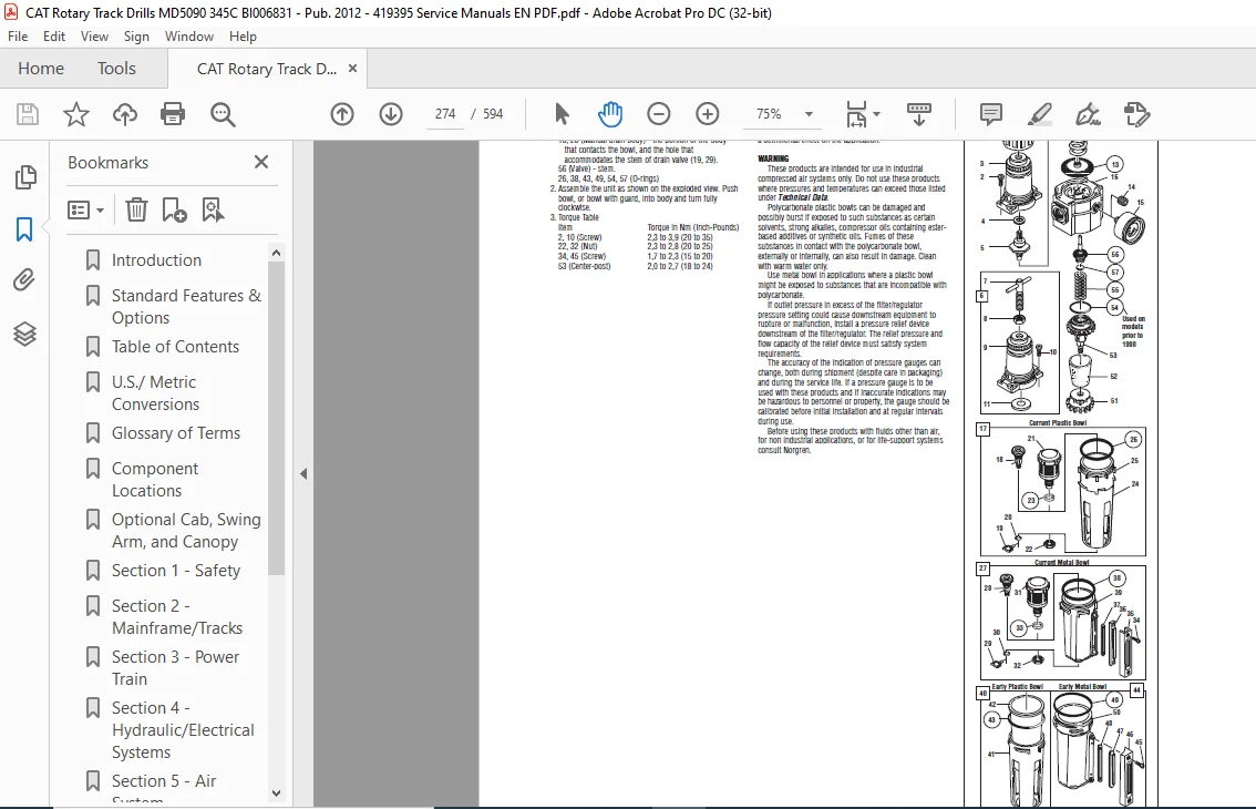 Cat MD5090 Rotary Hydraulic Track Drill Service Manual - PDF DOWNLOAD - Image 4
