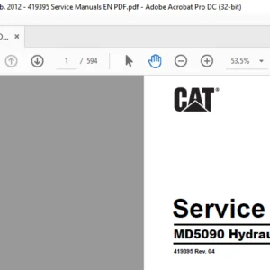 Cat MD5090 Rotary Hydraulic Track Drill Service Manual - PDF DOWNLOAD