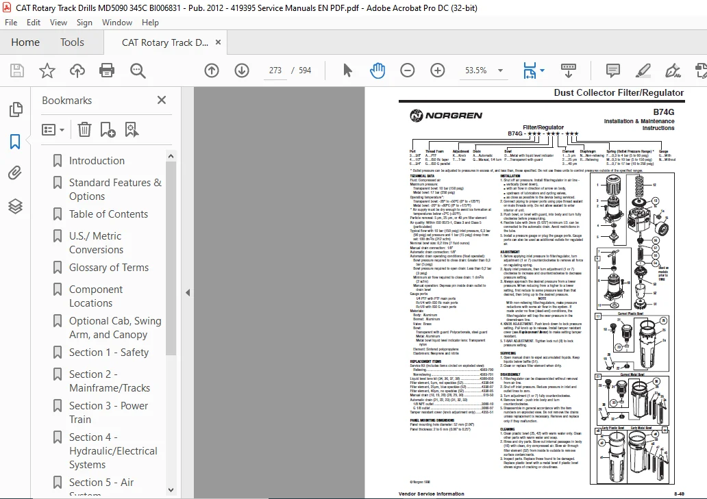 Cat MD5090 Rotary Hydraulic Track Drill Service Manual - PDF DOWNLOAD - Image 3
