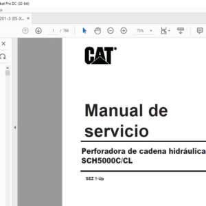 Cat MD5125 & SCH5000C CL Perforadora de cadena hidráulica Manual de Servicio - (Spanish)