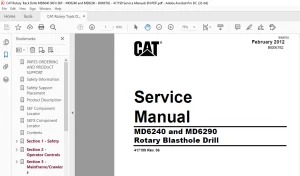 Cat MD6240 & MD6290 Rotary Blasthole Drill Service Manual - PDF DOWNLOAD