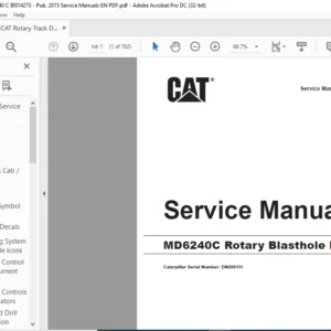 Cat MD6240C Rotary Blasthole Drill Service Manual SN DN200111 - PDF DOWNLOAD