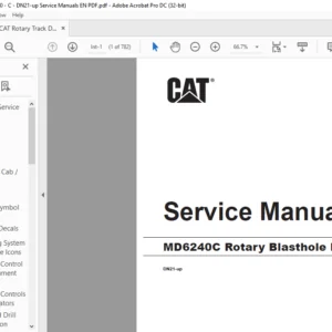 Cat MD6240C Rotary Blasthole Track Drill Service Manual Sn DN21 & up - PDF DOWNLOAD