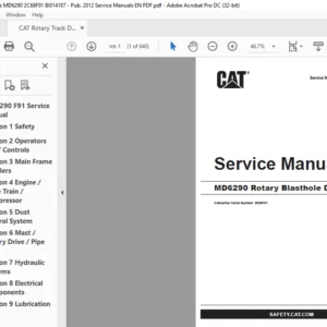 Cat MD6290 Rotary Blasthole Drill Service Manual 2E68F91 - PDF DOWNLOAD
