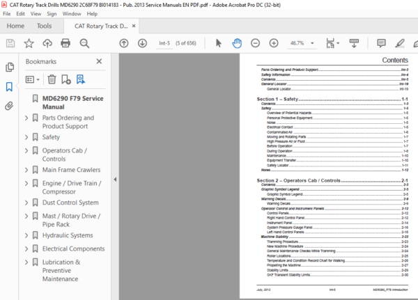 Cat Md6290 Rotary Blasthole Drill Service Manual Sn 2c68f79 - Pdf 