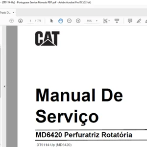 Cat MD6420 Perfuratriz Rotatória Manual De Serviço SN DT9114 & up - PDF DOWNLOAD