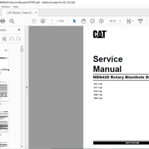 Cat MD6420 Rotary Blasthole Drill Service Manual - PDF DOWNLOAD