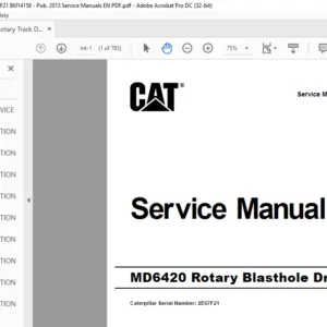 Cat MD6420 Rotary Blasthole Drill Service Manual SN 2E67F21 - PDF DOWNLOAD