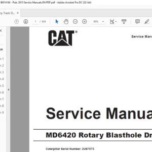 Cat MD6420 Rotary Track Blasthole Drill Service Manual 2U67X73 - PDF DOWNLOAD