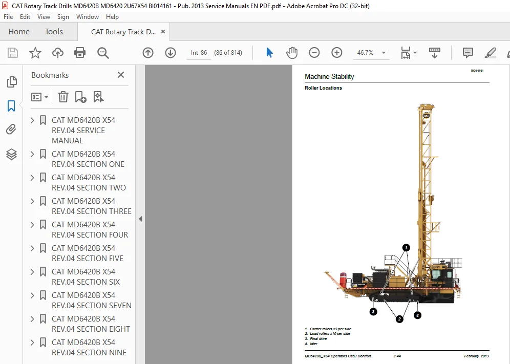 Cat MD6420B Rotary Blasthole Drill Service Manual 2U67X54 - PDF DOWNLOAD - Image 2