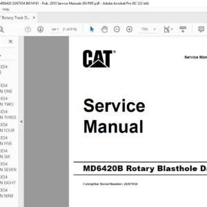 Cat MD6420B Rotary Blasthole Drill Service Manual 2U67X54 - PDF DOWNLOAD