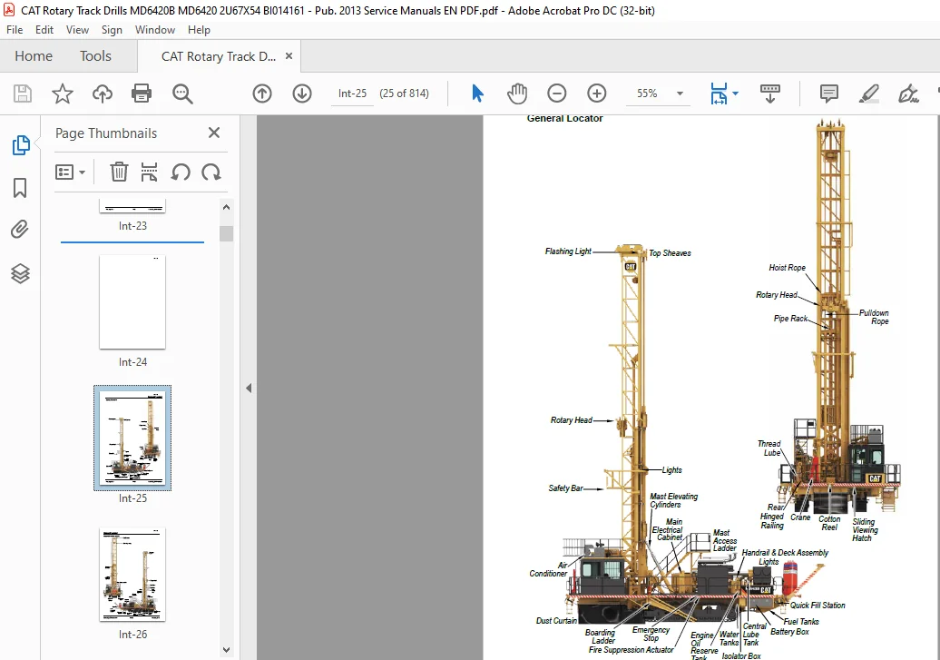 Cat MD6420B Rotary Blasthole Drill Service Manual 2U67X54 - PDF DOWNLOAD - Image 3