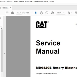Cat MD6420B Rotary Blasthole Track Drill Service Manual SN 2E67F24 - PDF DOWNLOAD