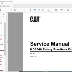 Cat MD6540 Rotary Blasthole Drill Service Manual - PDF DOWNLOAD