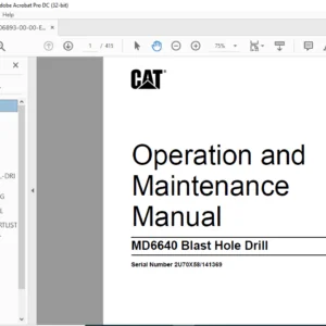 Cat MD6640 Blast Hole Drill Operation & Maintenance Manual - PDF DOWNLOAD
