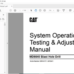 Cat MD6640 Blast Hole Drill System Operation, Testing & Adjusting Manual - PDF DOWNLOAD