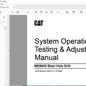 Cat MD6640 Blast Hole Drill System Operation, Testing & Adjusting Manual - PDF DOWNLOAD