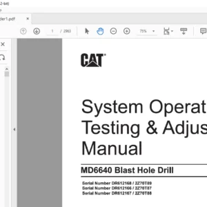 Cat MD6640 Blast Hole Drill System Operation, Testing & Adjusting Manual - PDF DOWNLOAD