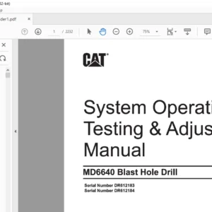 Cat MD6640 Blast Hole Drill System Operation, Testing & Adjusting Manual - PDF DOWNLOAD