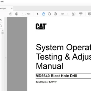 Cat MD6640 Blast Hole Drill System Operation, Testing & Adjusting Manual SN 2U70T57