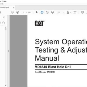 Cat MD6640 Blast Hole Drill System Operation, Testing & Adjusting Manual SN DR612159