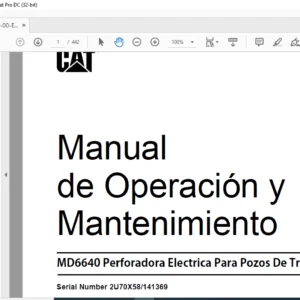 Cat MD6640 Perforadora Electrica Para Pozos De Tronadura Manual de Operación y Mantenimiento - (SPANISH)