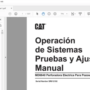 Cat MD6640 Perforadora Electrica Para Pozos De Tronadura Operacion de Sistemas Pruebas у Ajustes Manual - (SPANISH)