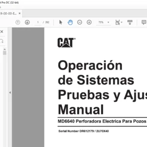 Cat MD6640 Perforadora Electrica Para Pozos De Tronadura Operacion de Sistemas Pruebas у Ajustes Manual