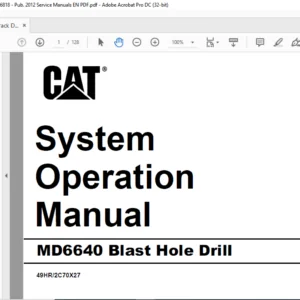 Cat MD6640 Rotary Track Blast Hole Drill System Operation Manual - PDF DOWNLOAD