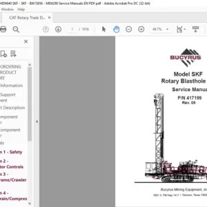 Cat MD6640 SKF Rotary Blasthole Track Drill Service Manual PN 417199 - PDF DOWNLOAD