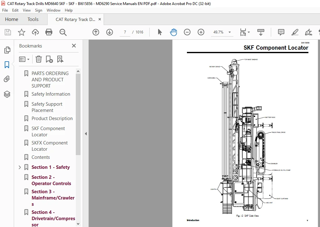 Cat MD6640 SKF Rotary Blasthole Track Drill Service Manual PN 417199 - PDF DOWNLOAD - Image 3