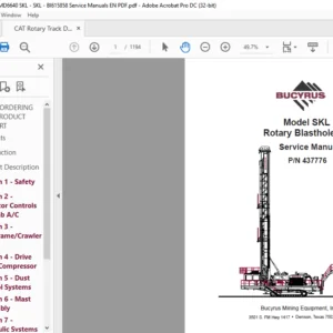 Cat MD6640 SKL Rotary Blasthole Track Drill Service Manual PN 437776 - PDF DOWNLOAD