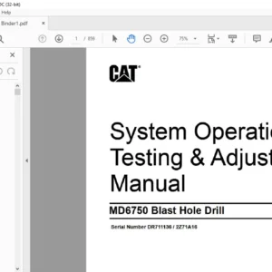 Cat MD6750 Blast Hole Drill System Operation, Testing & Adjusting Manual - PDF DOWNLOAD