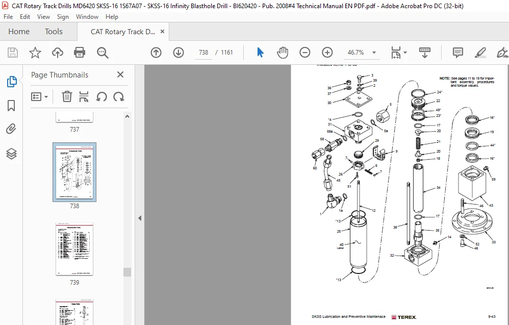 Cat Rotary Track Drill MD6420 SKSS-16 Terex Infinity Blasthole Drill Service Manual - PDF DOWNLOAD - Image 2