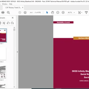 Cat Rotary Track Drill SKSS Infinity Blasthole Drill Drill Service Manual - PDF DOWNLOAD