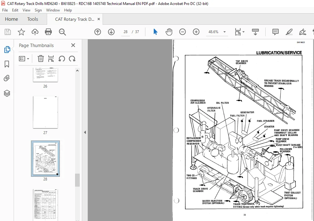 Cat Rotary Track Drills RDC 16B Operator Manual - PDF DOWNLOAD - Image 2