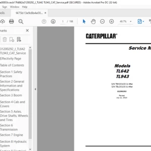 Cat TL642 TL943 Parts Manual Service Manual - PDF DOWNLOAD
