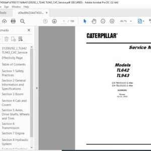 Cat TL642 TL943 Service Manual - PDF DOWNLOAD