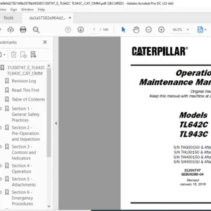 Cat TL642C TL943C Operation & Maintenance Manual - PDF DOWNLOAD