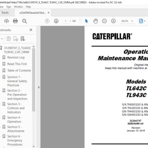 Cat TL642C TL943C Operation & Maintenance Manual  - PDF DOWNLOAD