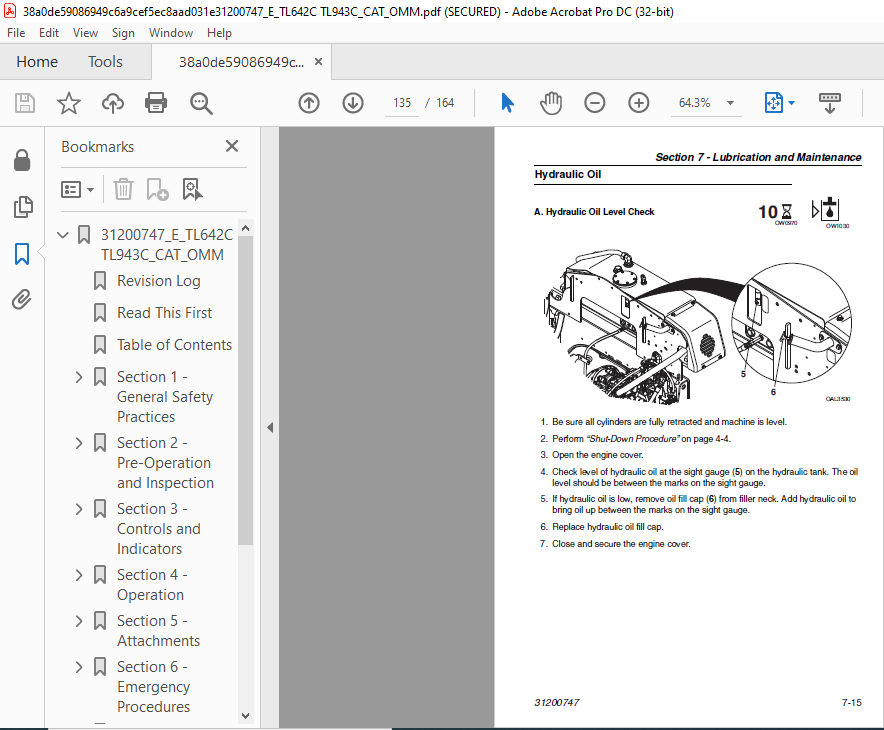 Cat TL642C TL943C Operation & Maintenance Manual - PDF DOWNLOAD ...