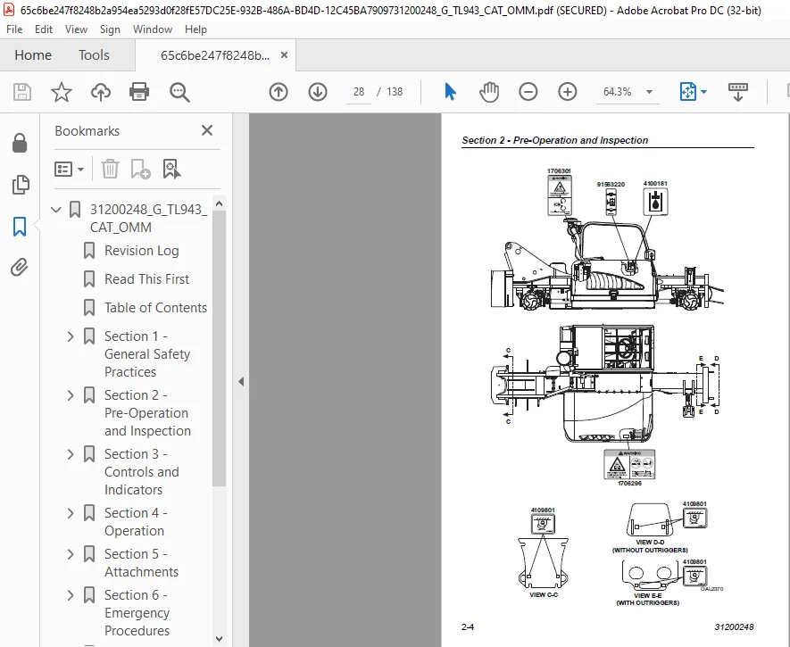 Cat TL943 Operation & Maintenance Manual - PDF DOWNLOAD - Image 4