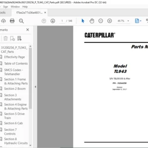 Cat TL943 Parts Manual - PDF DOWNLOAD