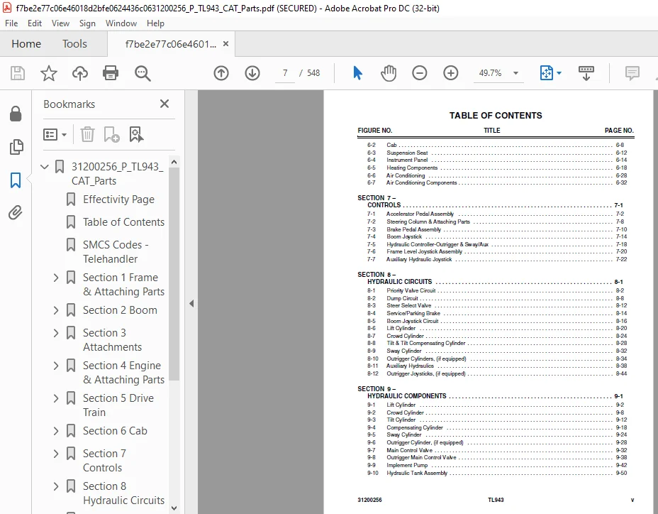 Cat TL943 Parts Manual - PDF DOWNLOAD - Image 3