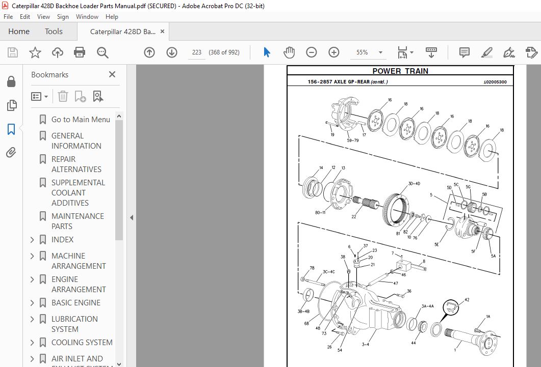 Caterpillar 428D Backhoe Loader Parts Manual - PDF DOWNLOAD ...